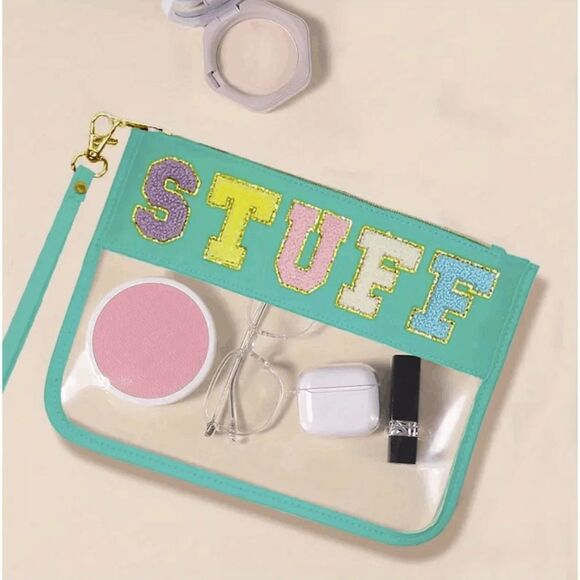 Stoney Clover Lane Style Nylon Transparent Chenille "Stuff" Pouch Waterproof Cos - Picture 1 of 4